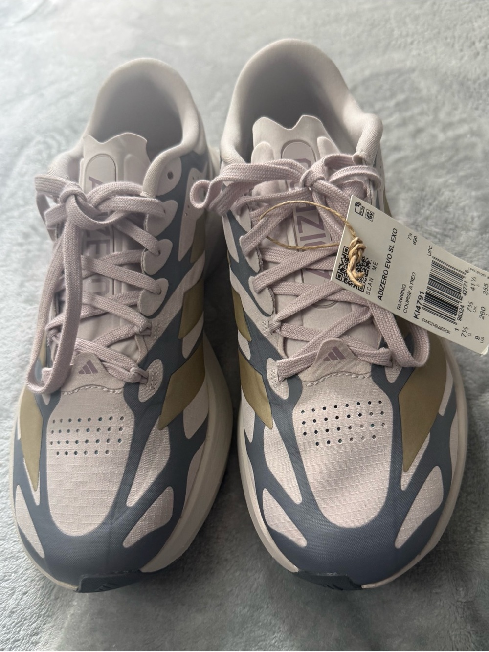 adidas Women's Sneakers in Light Pink, Gray & Gold Accents